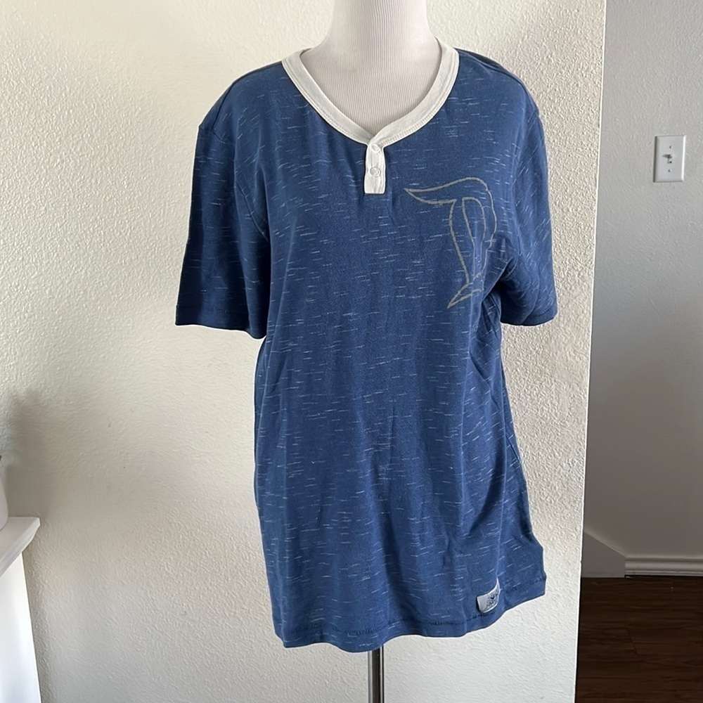 Disneyland Baseball Snap Henley Shirt | Blue | Unisex US S